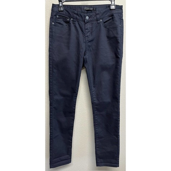 Prana Jett Coated Skinny Jeans Pants Women's Size 2 Mid Rise Waxed Jeans - Picture 1 of 10